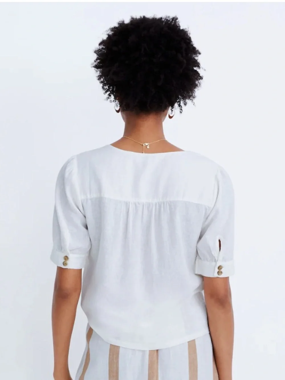 Madewell Linen-Blend Plaza Button-Front Shirt